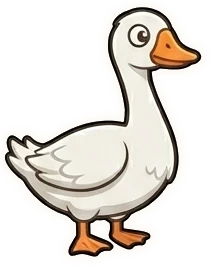 Greta, an innocent-looking white goose